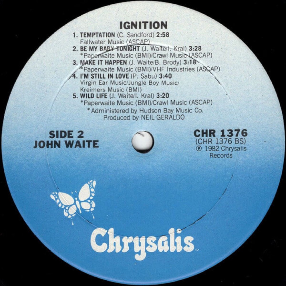 John Waite Ignition 1982 I Plak Sesi